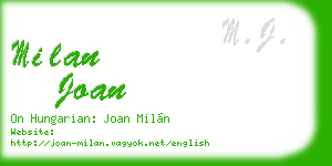 milan joan business card